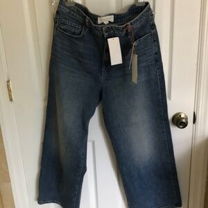 NWT Lafayette 148 NY cropped Wide-Leg Jeans Petite fit- Medium wash